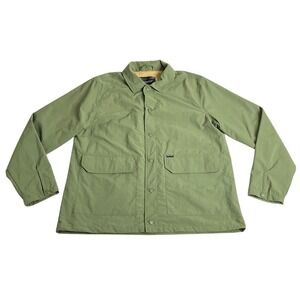 Matix Jacket Men Large Green Nylon Snap Front Flap Pocket Lined Outdoor Gorpcore